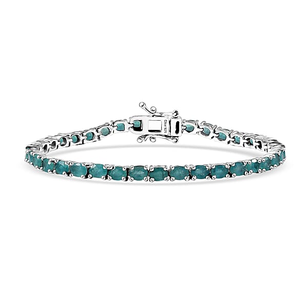 D'Joy Premium Grandidierite 6.75 ctw Tennis Bracelet in Rhodium Over Sterling Silver (6.50 In)