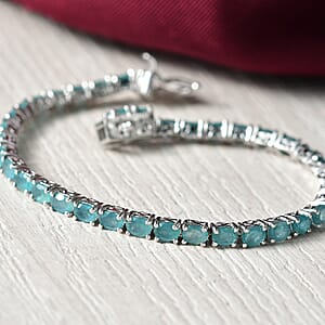 D'Joy Premium Grandidierite 6.75 ctw Tennis Bracelet in Rhodium Over Sterling Silver (6.50 In)