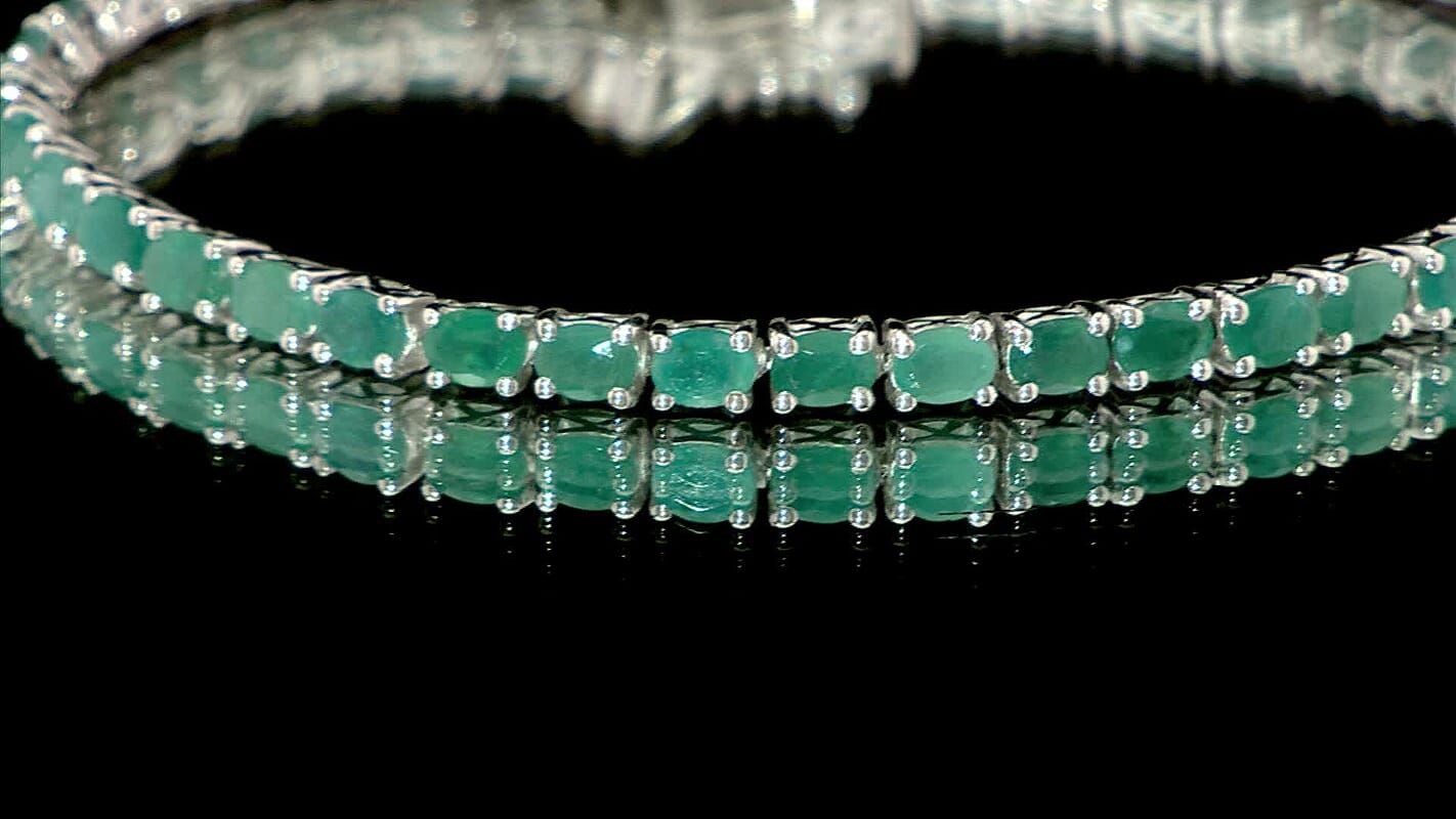 D'Joy Grandidierite 6.75 ctw Bracelet in Rhodium Over Sterling Silver (6.50 In)