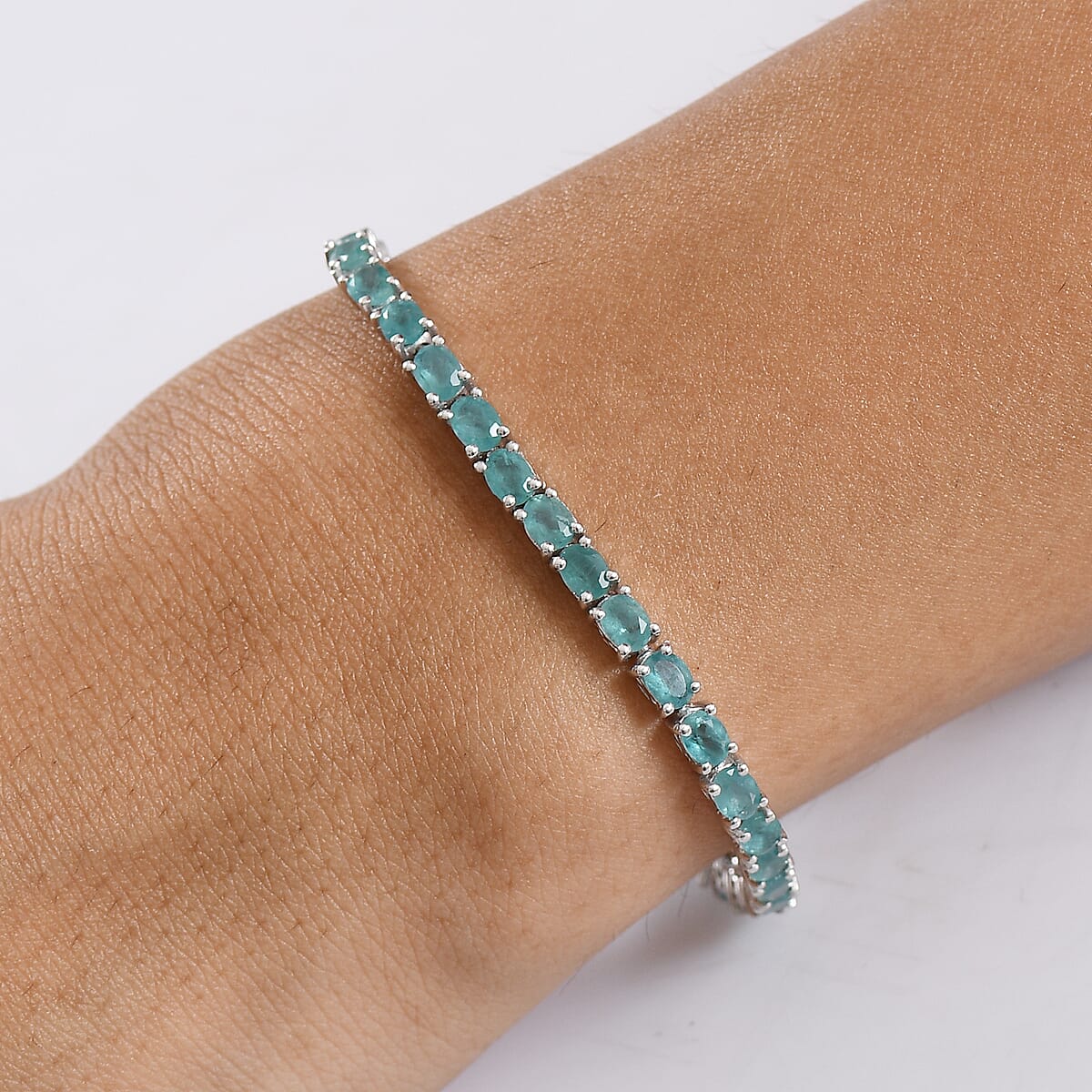 D'Joy Premium Grandidierite 6.75 ctw Tennis Bracelet in Rhodium Over Sterling Silver (6.50 In) image number 2
