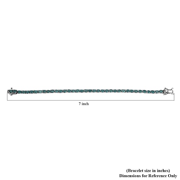 D'Joy Premium Grandidierite 6.75 ctw Tennis Bracelet in Rhodium Over Sterling Silver (6.50 In)