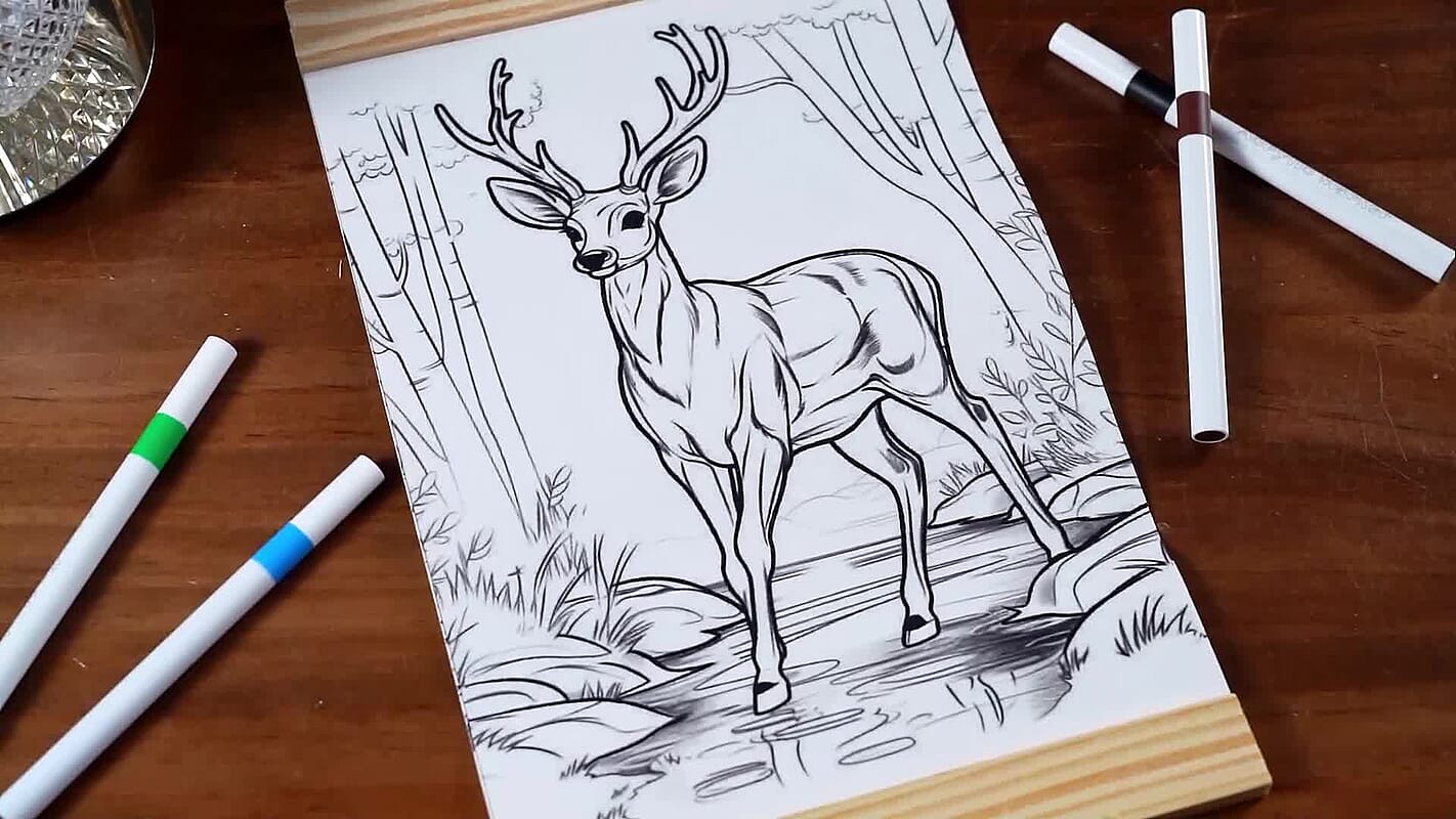 Livmore 5pcs Set Animal Theme Canvas Board (7.87"×11.81") with 12pcs Acrylic Markers