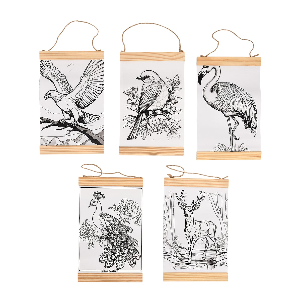 Livmore 5pcs Set Animal Theme Canvas Board with 12pcs Acrylic Markers image number 6