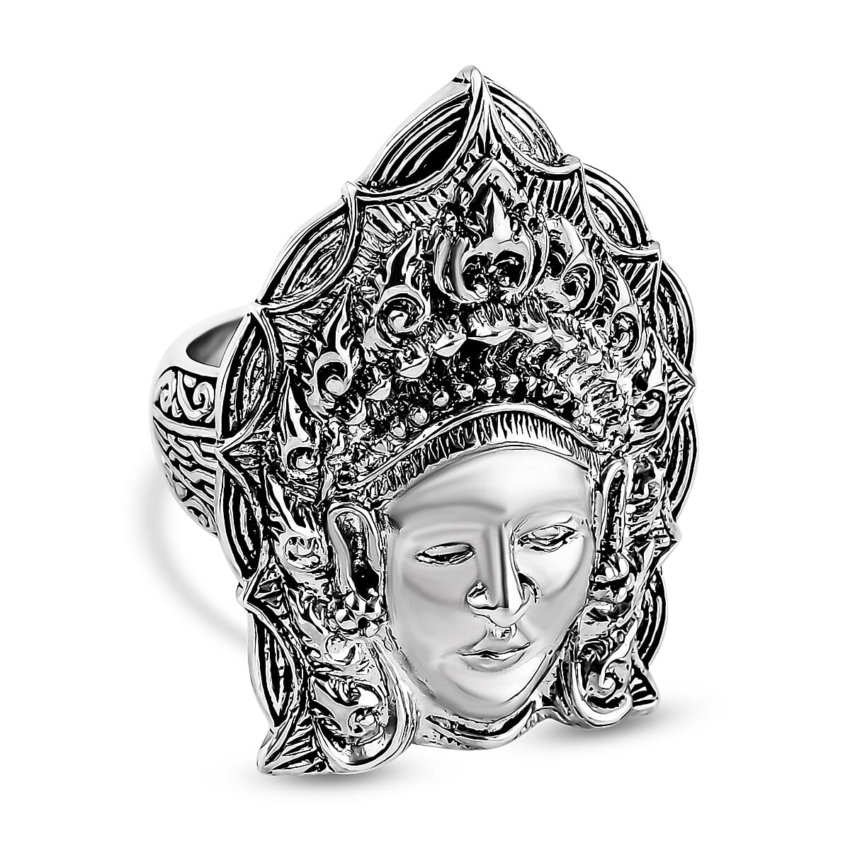 D'Joy Bali Goddess Princess Ring in Sterling Silver (Size 10.0) 13.75 Grams image number 0