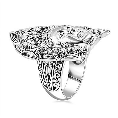 D'Joy Bali Goddess Princess Ring in Sterling Silver (Size 10.0) 13.75 Grams