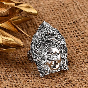 D'Joy Bali Goddess Princess Ring in Sterling Silver (Size 6.0) 13.75 Grams