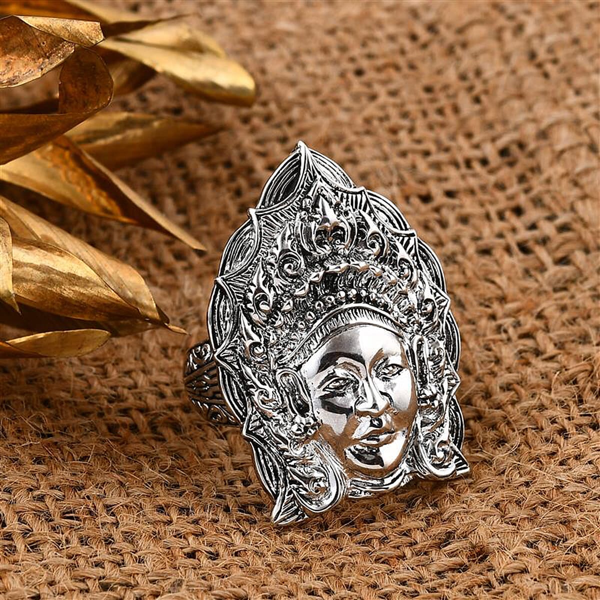D'Joy Bali Goddess Princess Ring in Sterling Silver (Size 9.0) 13.75 Grams image number 1