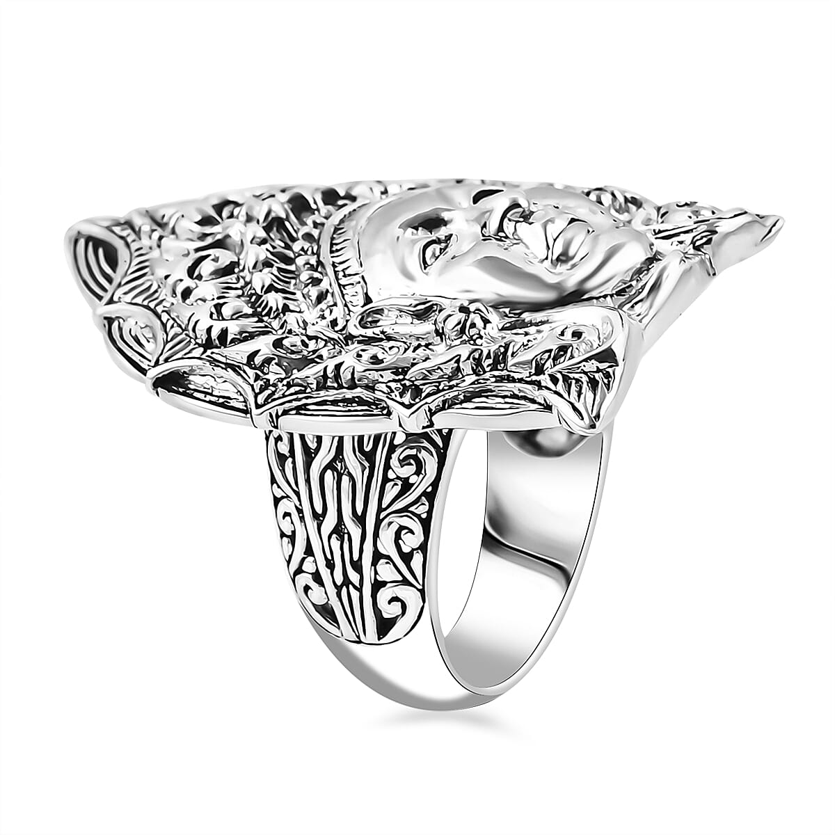 D'Joy Bali Goddess Princess Ring in Sterling Silver (Size 9.0) 13.75 Grams image number 3