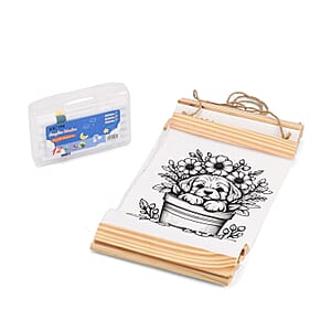 Livmore 5pcs Set Flower Theme Canvas Board with 12pcs Acrylic Markers