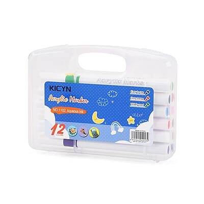 Livmore 5pcs Set Flower Theme Canvas Board with 12pcs Acrylic Markers