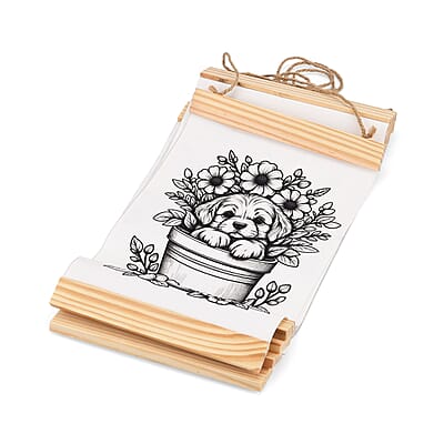 Livmore 5pcs Set Flower Theme Canvas Board with 12pcs Acrylic Markers
