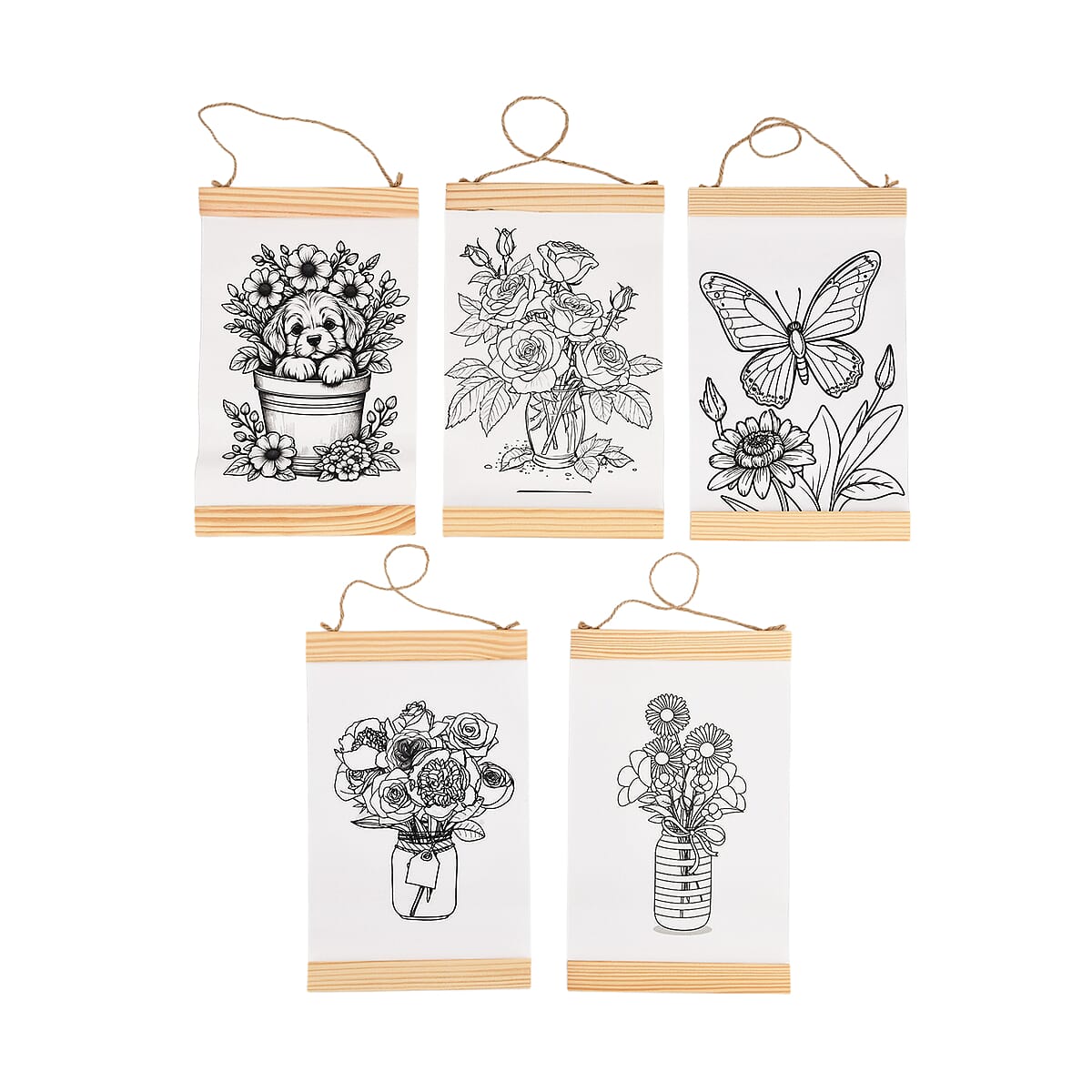 Livmore 5pcs Set Flower Theme Canvas Board with 12pcs Acrylic Markers image number 6