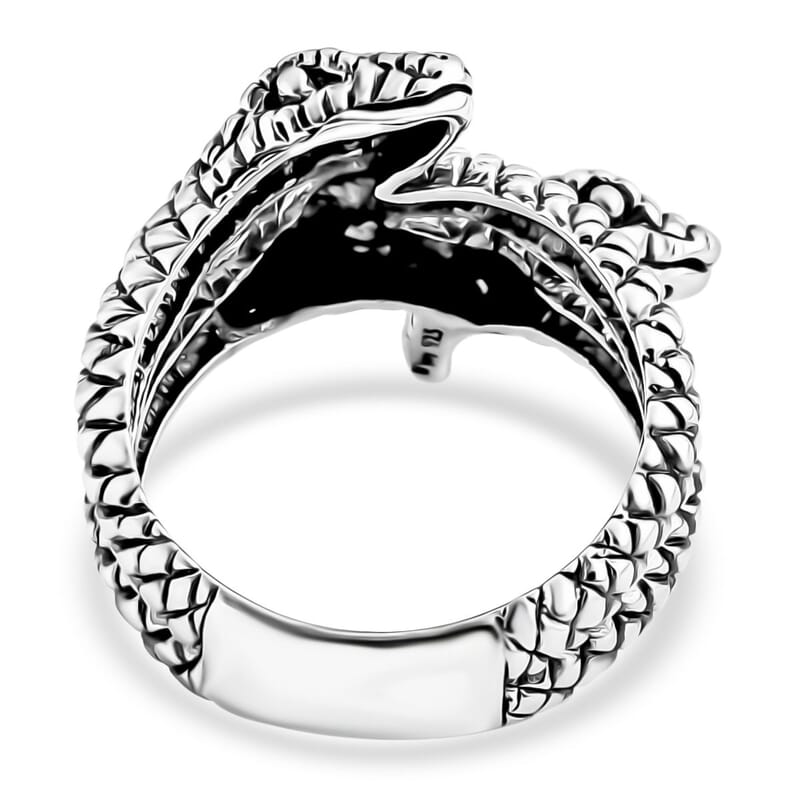 D'Joy Bali Legacy Three Head Snake Ring in Sterling Silver (Size 10.0) 9.50 Grams
