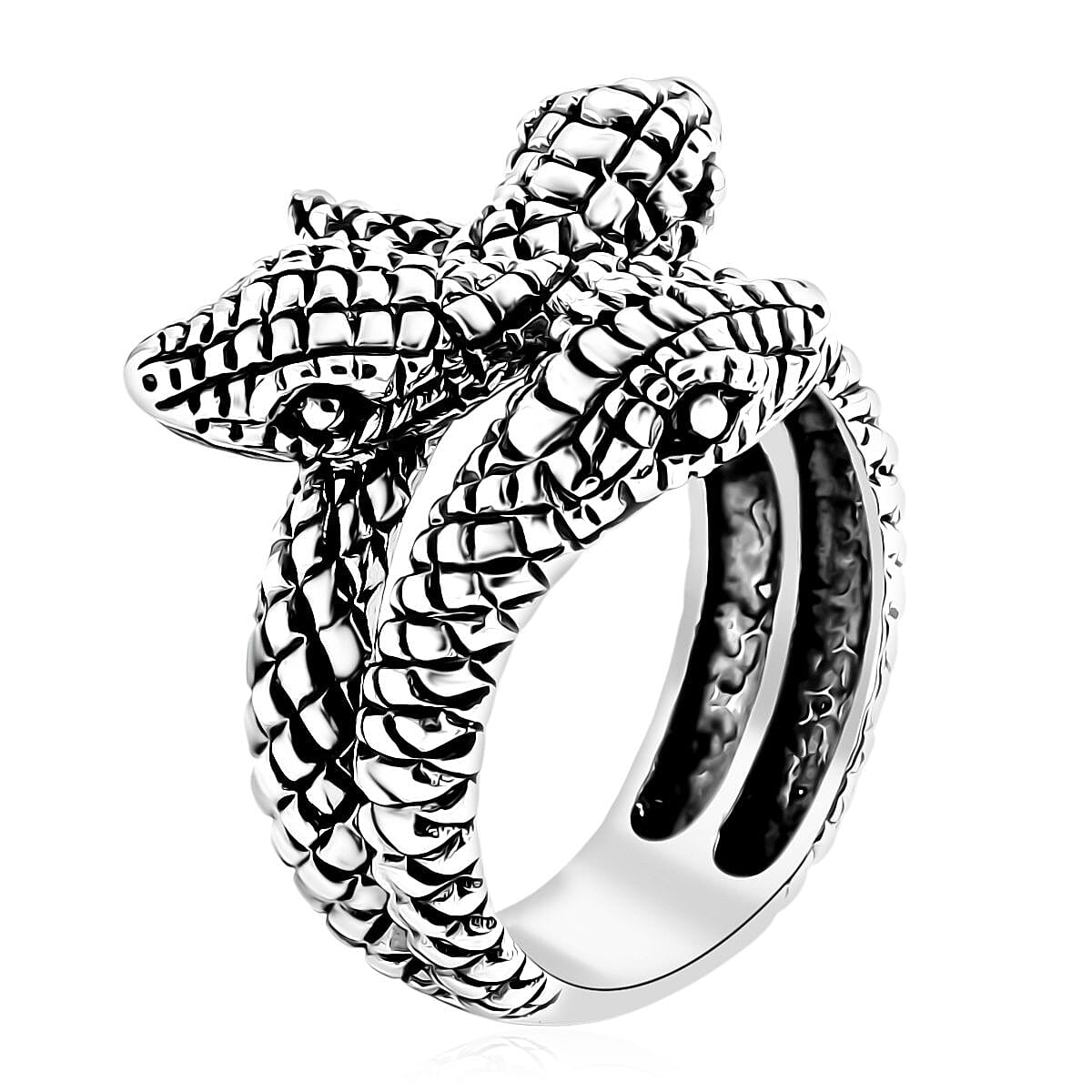D'Joy Bali Legacy Three Head Snake Ring in Sterling Silver (Size 9.0) 9.50 Grams image number 3
