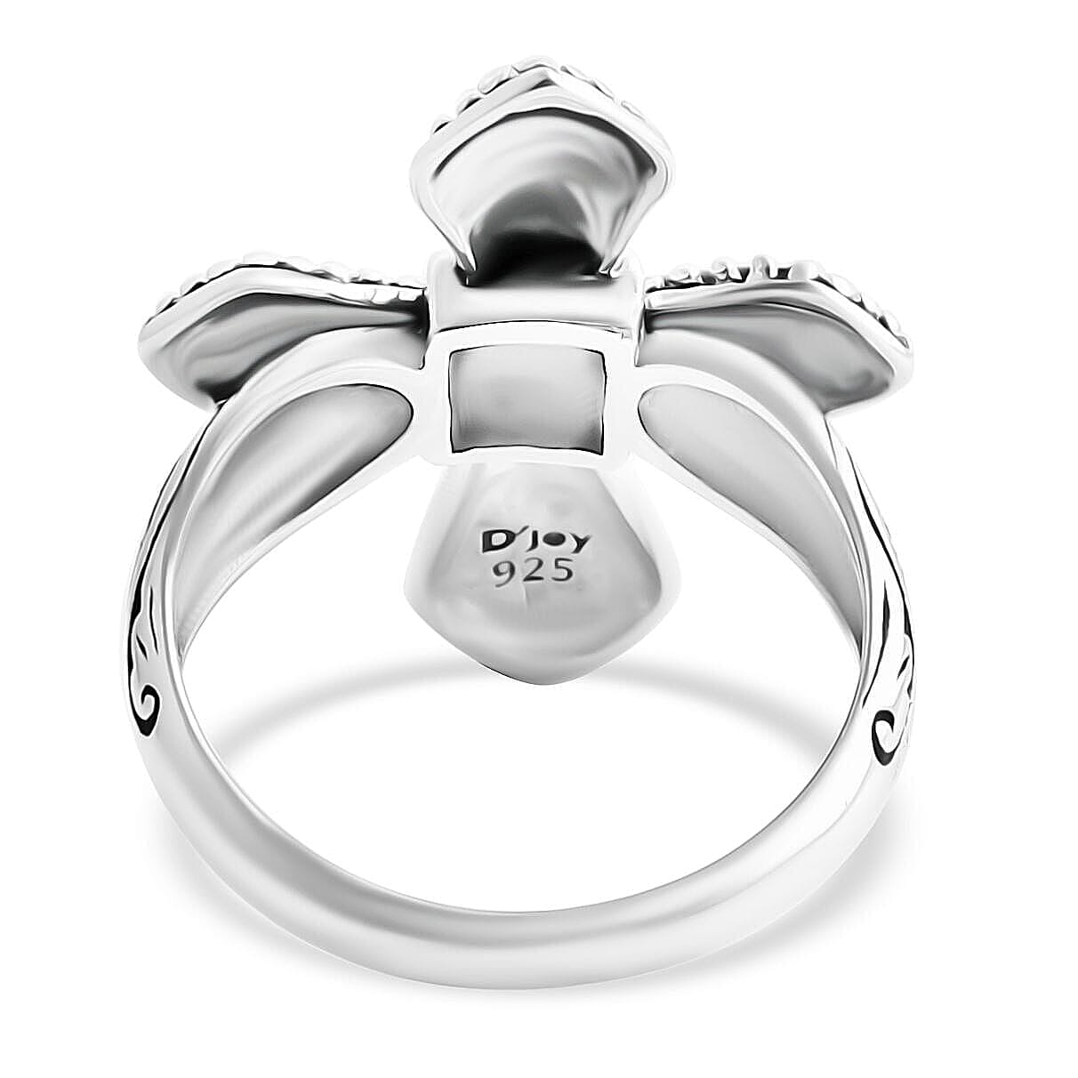 D'Joy Bali Legacy Cross Ring in Sterling Silver (Size 10.0) 6.40 Grams