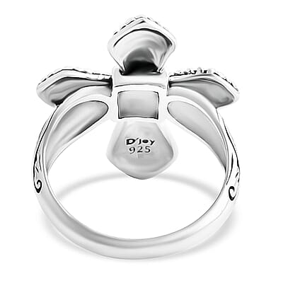 D'Joy Bali Legacy Cross Ring in Sterling Silver (Size 10.0) 6.40 Grams