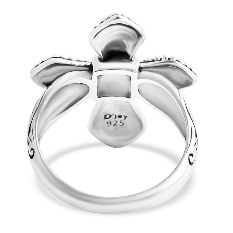D'Joy Bali Legacy Cross Ring in Sterling Silver (Size 7.0) 6.40 Grams