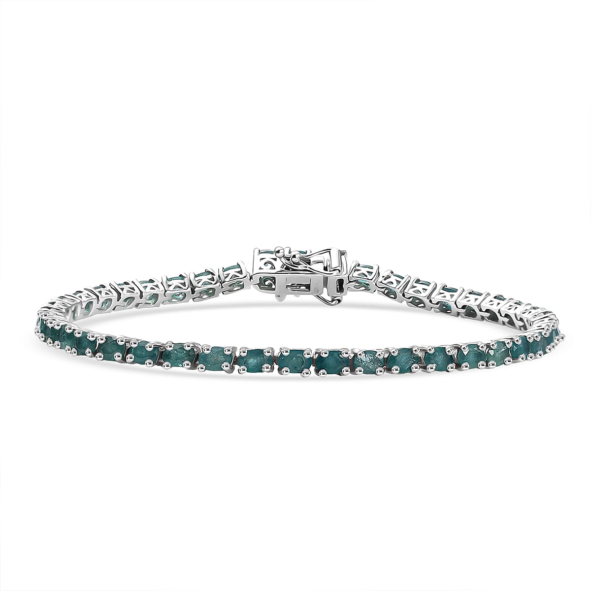 D'Joy Grandidierite 7.70 ctw Bracelet in Rhodium Over Sterling Silver (7.25 In) image number 0
