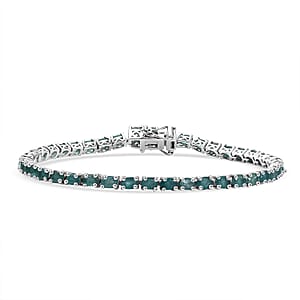 D'Joy Grandidierite 7.70 ctw Bracelet in Rhodium Over Sterling Silver (7.25 In)