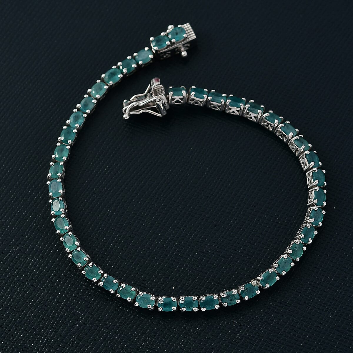 D'Joy Grandidierite 7.70 ctw Bracelet in Rhodium Over Sterling Silver (7.25 In) image number 1