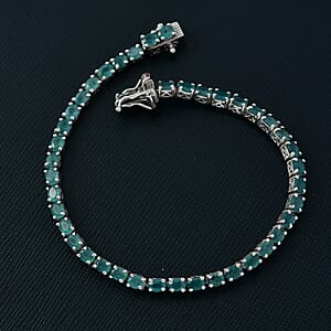 D'Joy Premium Grandidierite 7.70 ctw Tennis Bracelet in Rhodium Over Sterling Silver (7.25 In)