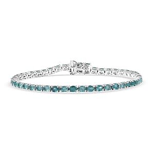 D'Joy Premium Grandidierite 8.25 ctw Tennis Bracelet in Rhodium Over Sterling Silver (8.00 In)