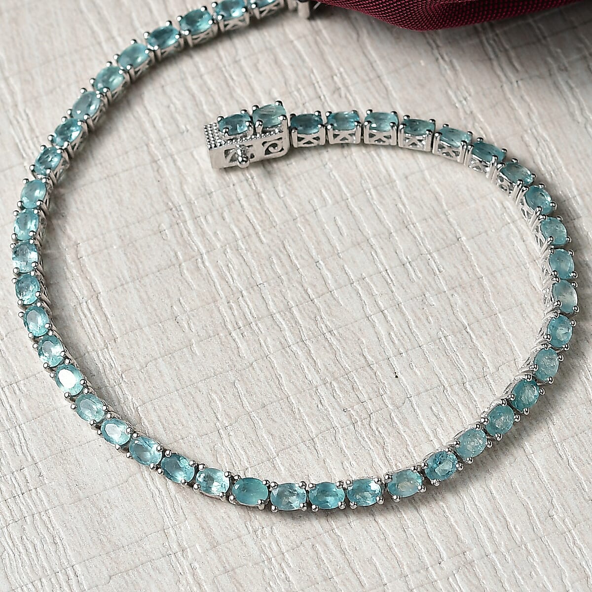 D'Joy Premium Grandidierite 8.25 ctw Tennis Bracelet in Rhodium Over Sterling Silver (8.00 In) image number 1