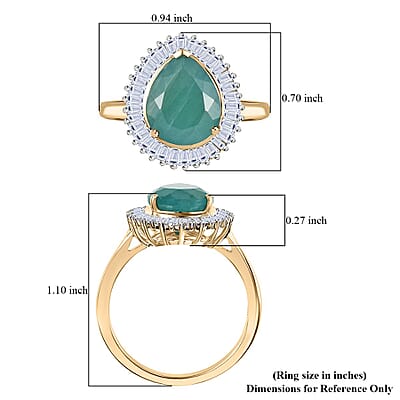 Premium Grandidierite and Luxuriant Lab Grown Diamond E-F VS 3.75 ctw Royal Halo Ring in 10K Yellow Gold (Size 7.0)