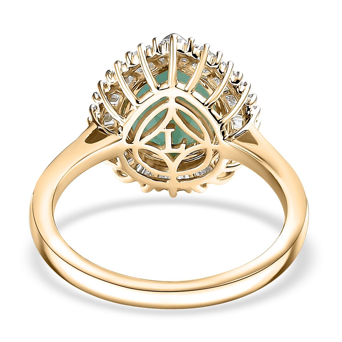 Premium Grandidierite and Luxuriant Lab Grown Diamond E-F VS 3.75 ctw Royal Halo Ring in 10K Yellow Gold (Size 8.0) image number 4