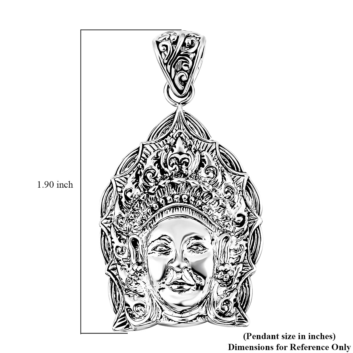 D'Joy Bali Goddess Sterling Silver Princess Pendant without Chain 9.90 Grams image number 5