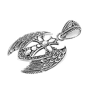 D'Joy Bali Legacy Cross with Angel Wings Pendant without Chain in Sterling Silver 7.75 Grams
