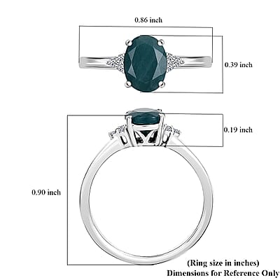 Premium Grandidierite and Luxuriant Lab Grown Diamond G-H SI 1.30 ctw Art Deco Ring in Rhodium Over Sterling Silver (Size 10.0)