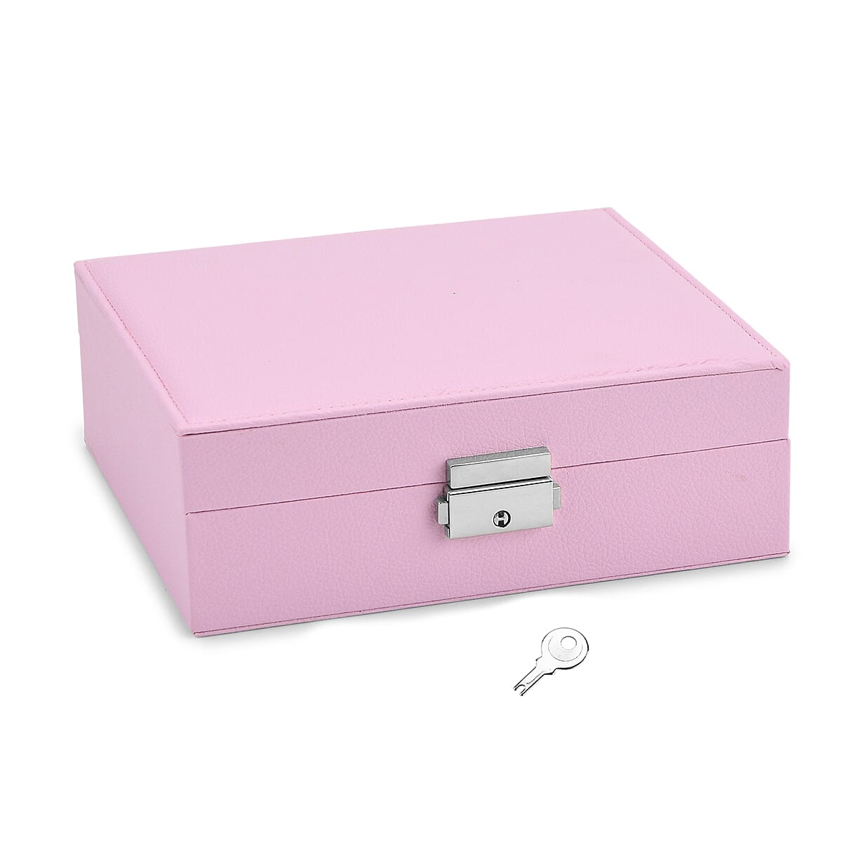 Livmore Pink Faux Leather Single Layer Jewelry Box image number 5