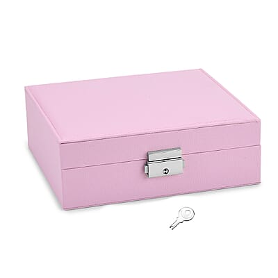 Livmore Pink Faux Leather Single Layer Jewelry Box