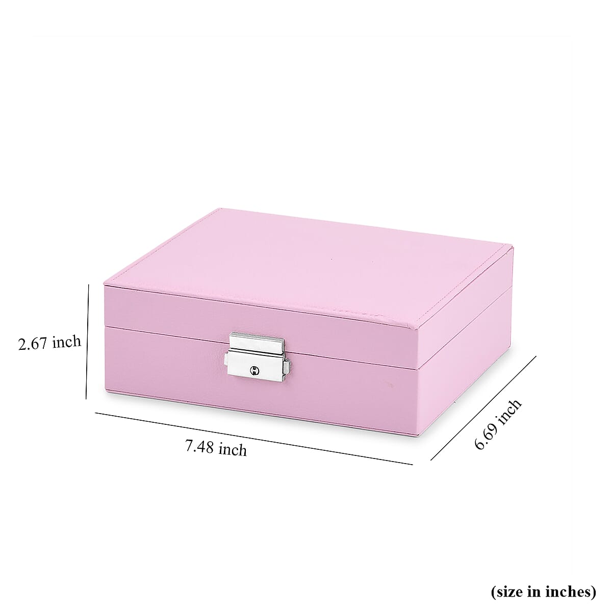 Livmore Pink Faux Leather Single Layer Jewelry Box image number 7