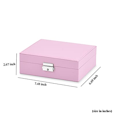 Livmore Pink Faux Leather Single Layer Jewelry Box