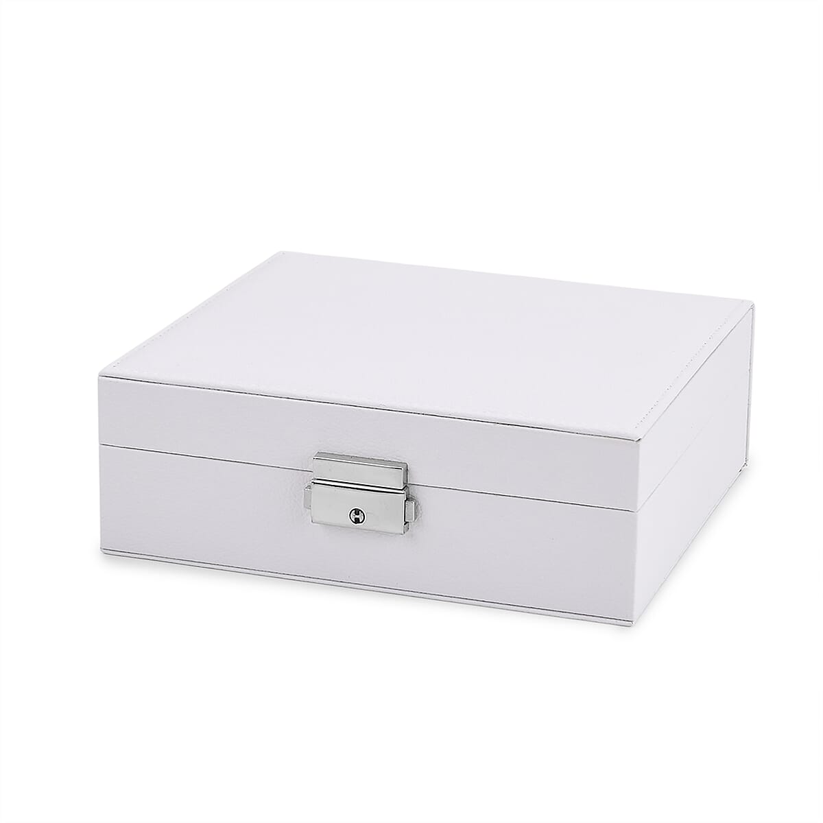Livmore White Faux Leather Single Layer Jewelry Box image number 2