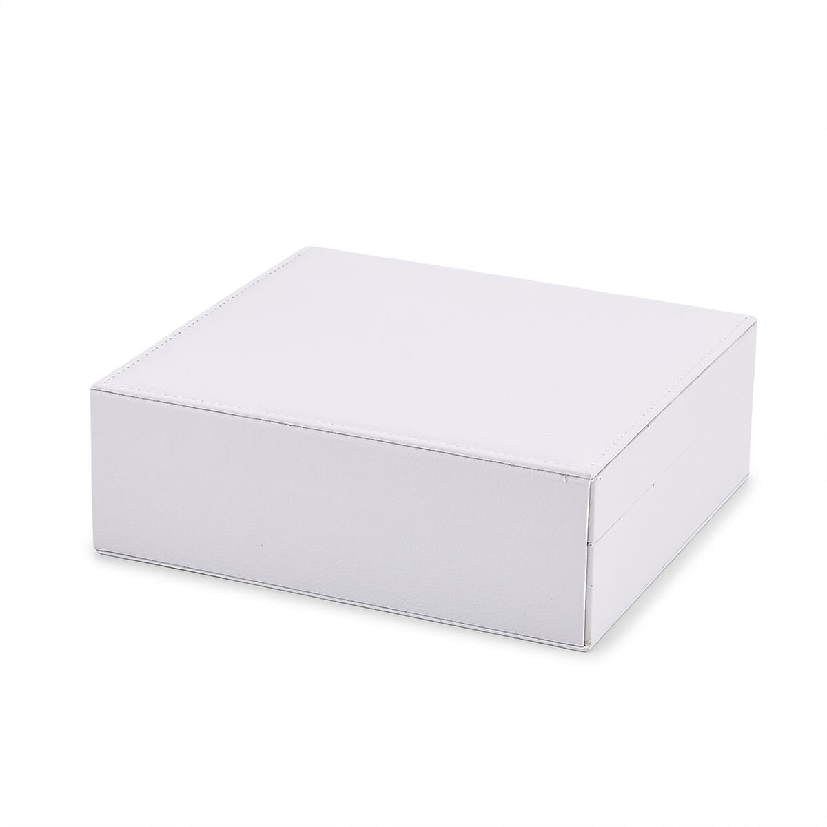 Livmore White Faux Leather Single Layer Jewelry Box image number 3