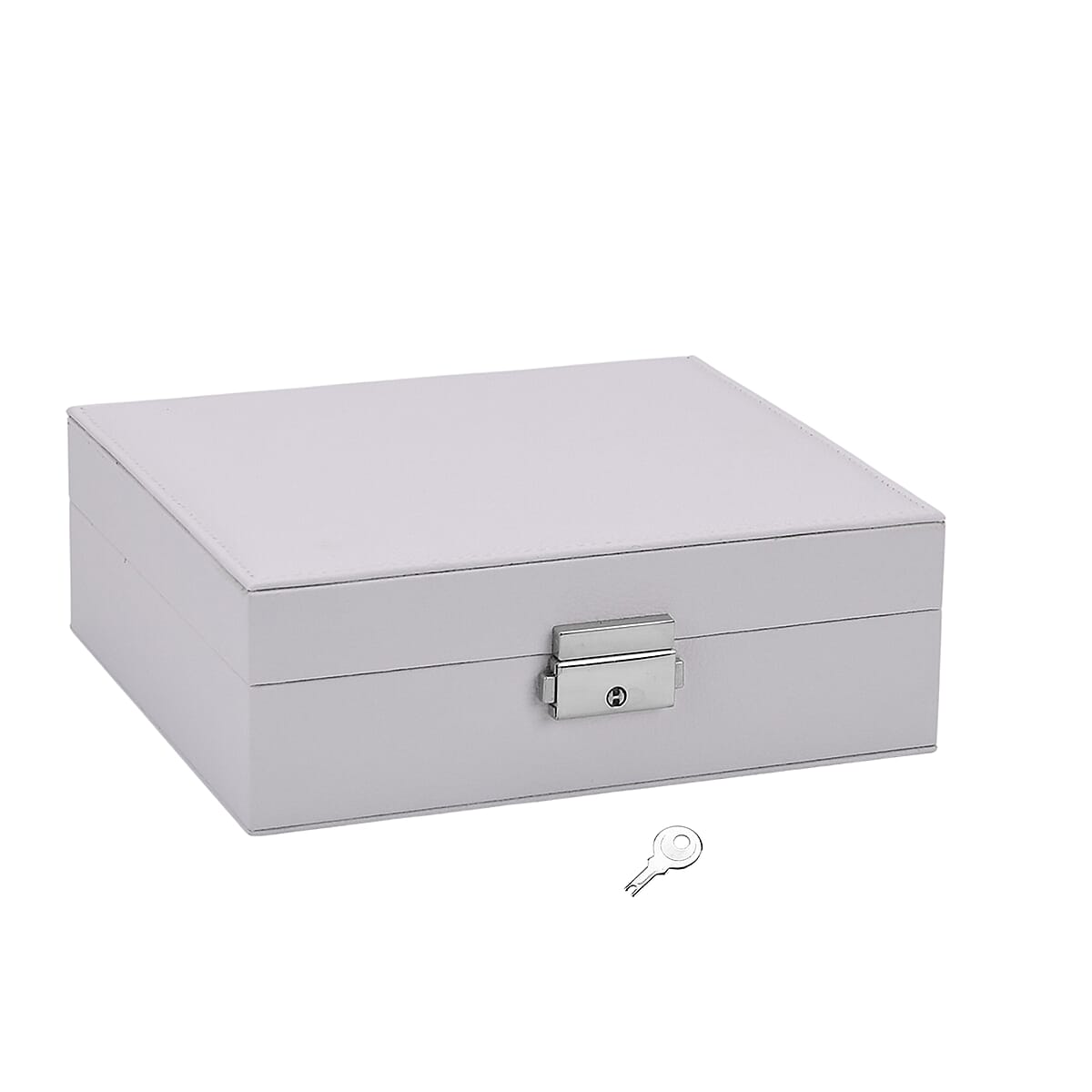 Livmore White Faux Leather Single Layer Jewelry Box image number 5