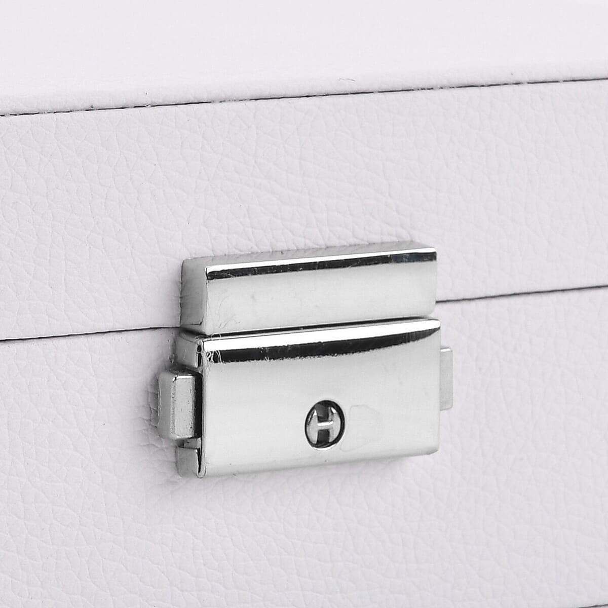Livmore White Faux Leather Single Layer Jewelry Box image number 6