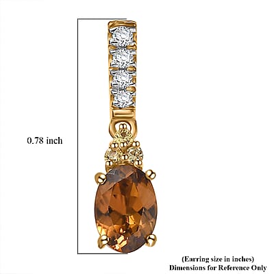 D'Joy AAA Golden Turkizite and Multi Gemstone 2.00 ctw Crown of Flames Earrings in 18K Vermeil Yellow Gold Over Sterling Silver 