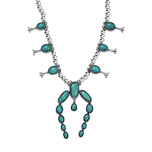 D'Joy Artisan Crafted Tahoe Naveda Turquoise 15.70 ctw Necklace in Sterling Silver 18 Inches