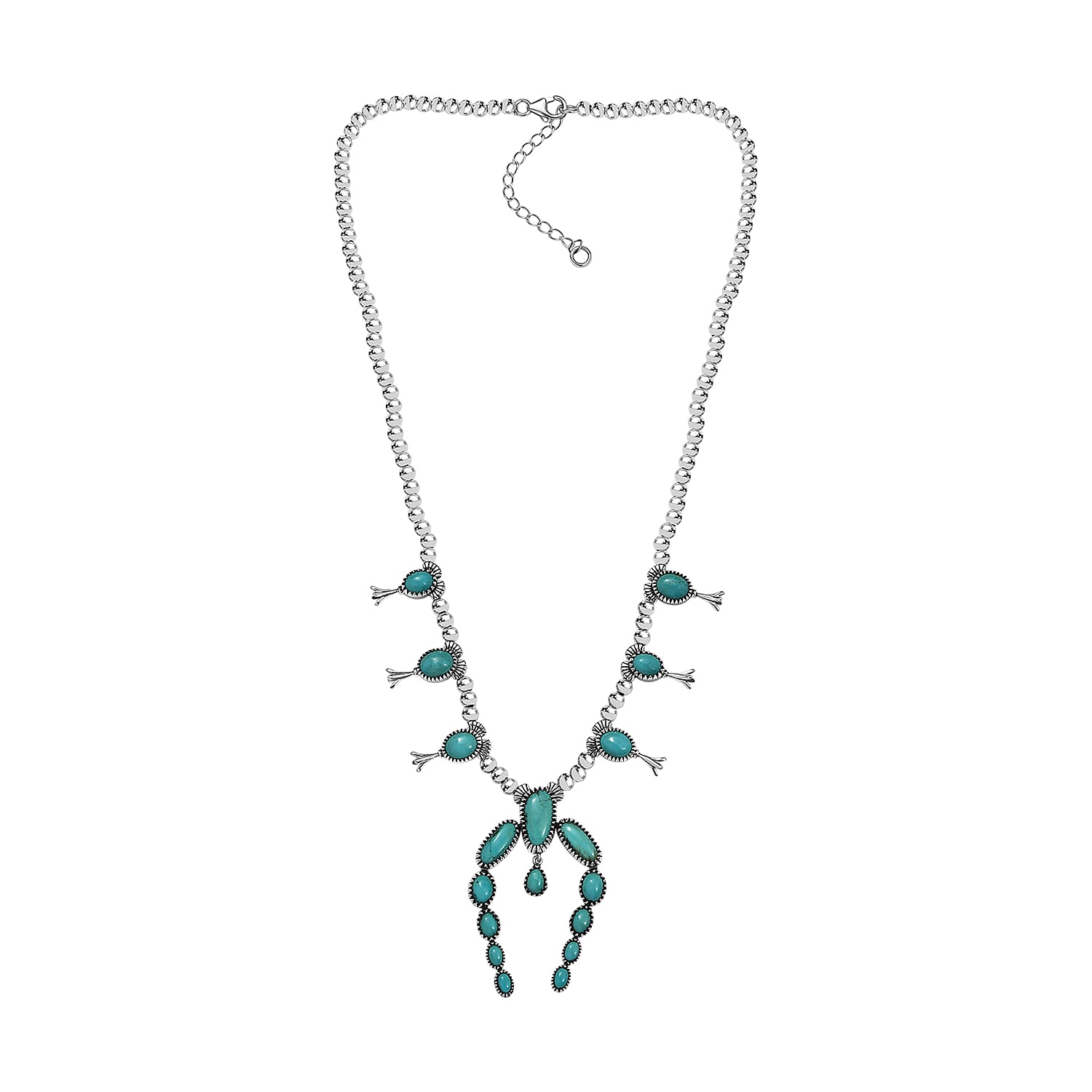 D'Joy Artisan Crafted Tahoe Nevada Turquoise 15.70 ctw Necklace in Sterling Silver 18 Inches
