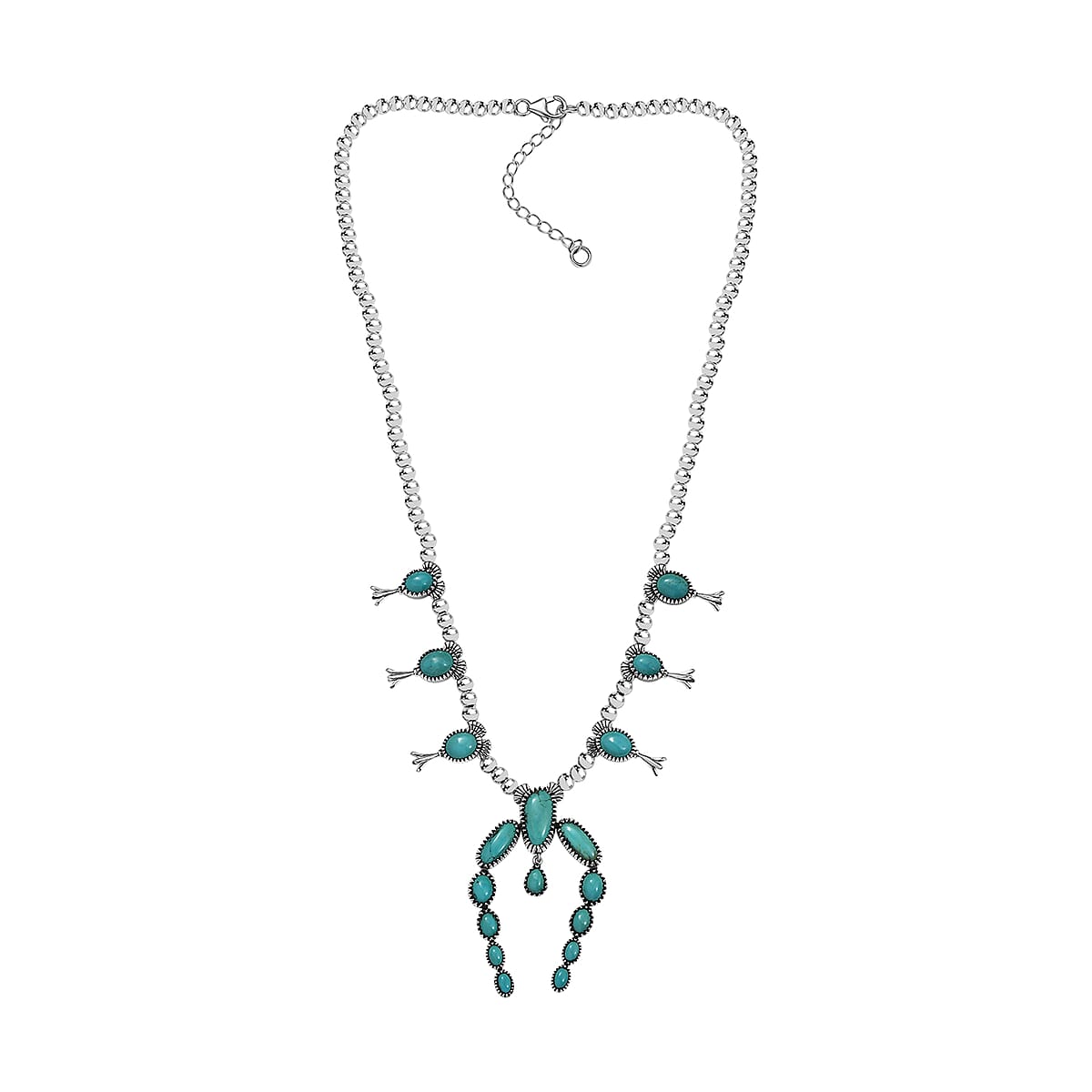 D'Joy Artisan Crafted Tahoe Nevada Turquoise 15.70 ctw Necklace in Sterling Silver 18 Inches image number 3