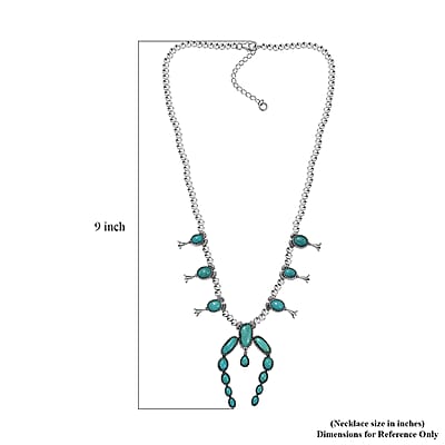 D'Joy Artisan Crafted Tahoe Nevada Turquoise 15.70 ctw Necklace in Sterling Silver 18 Inches