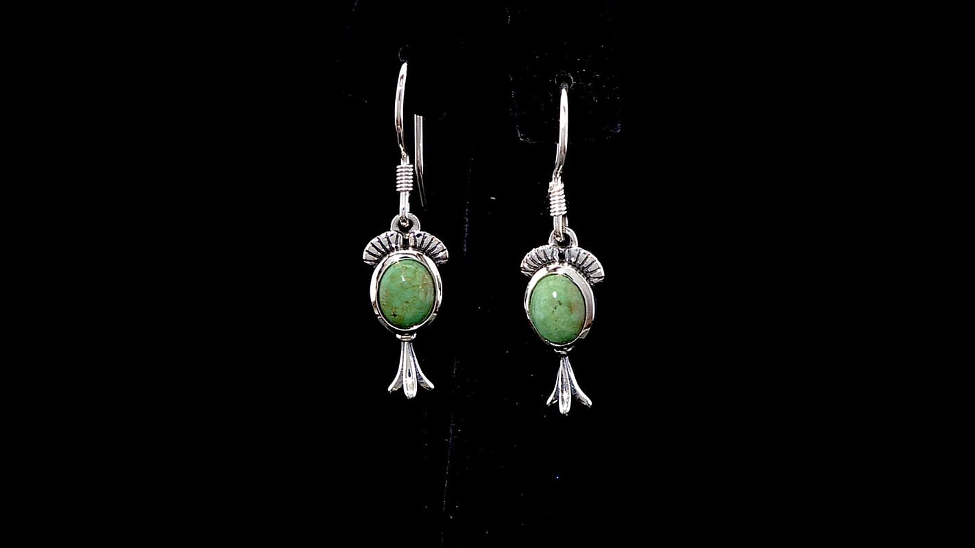 D'Joy Artisan Crafted Tahoe Nevada Turquoise 2.70 ctw Earrings in Sterling Silver