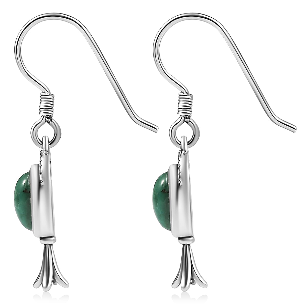D'Joy Artisan Crafted Tahoe Naveda Turquoise 2.70 ctw Earrings in Sterling Silver  image number 4
