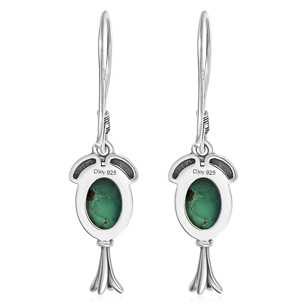 D'Joy Artisan Crafted Tahoe Naveda Turquoise 2.70 ctw Earrings in Sterling Silver  image number 5
