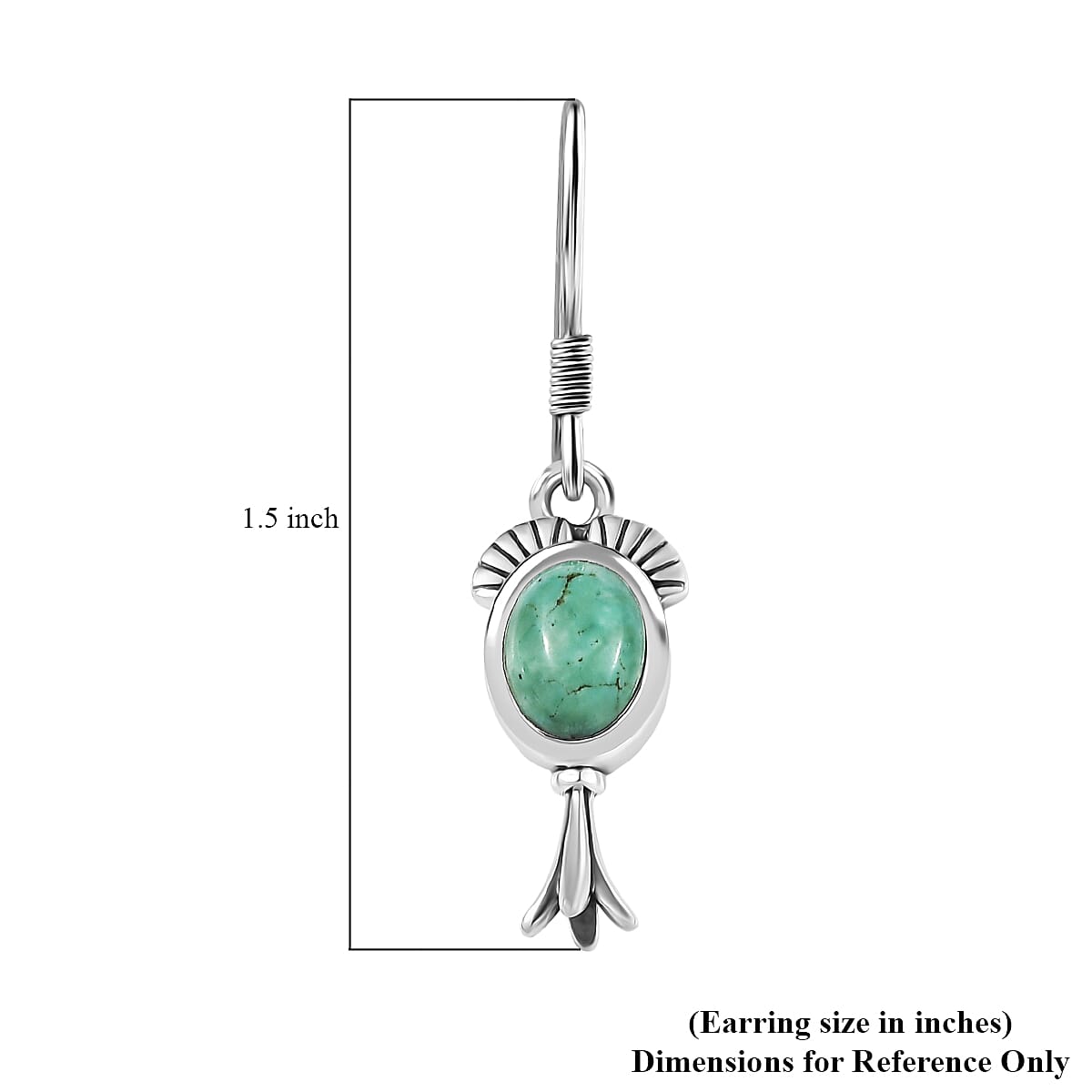 D'Joy Artisan Crafted Tahoe Naveda Turquoise 2.70 ctw Earrings in Sterling Silver  image number 6