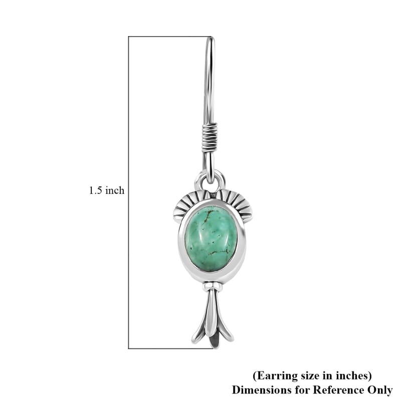 D'Joy Artisan Crafted Tahoe Nevada Turquoise 2.70 ctw Earrings in Sterling Silver 